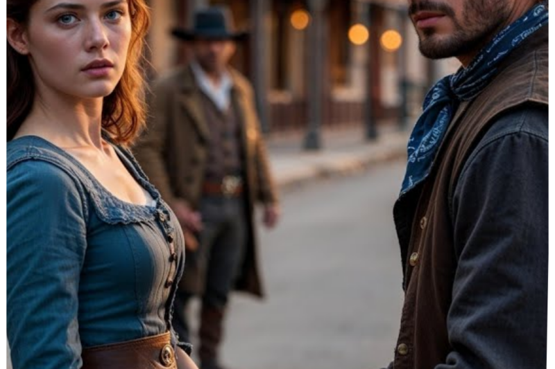 Three Outlaws Cornered Her At The Well, A Cowboy Rode Through And Said “She’s With Me”