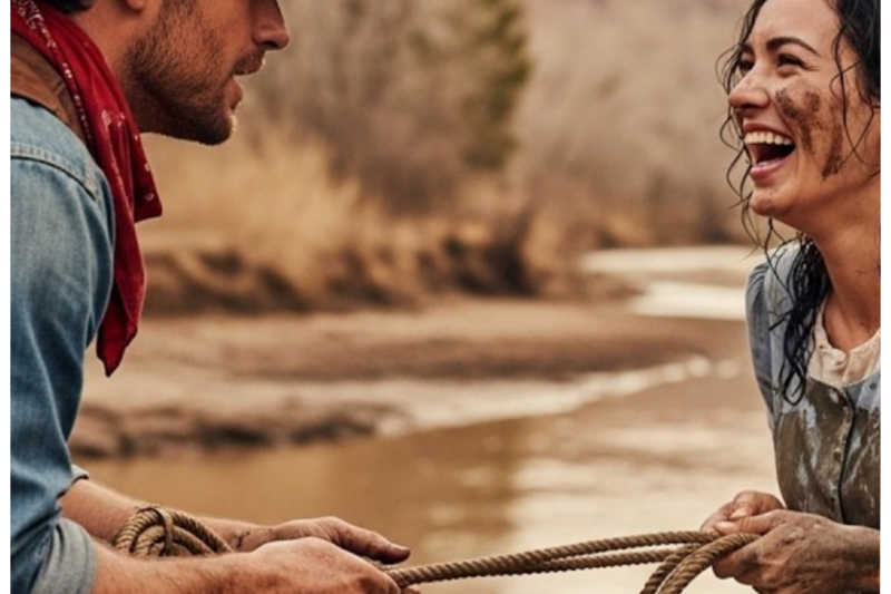 The Cowboy Found Her Stuck in Creek Mud Laughing Hard, He Fell in Love Before He Pulled Her Free