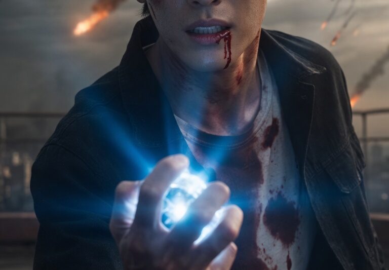 “The Price of Power: ‘What Have I Become?'” As Kai embraces his destiny as a warrior in a shattered world, the glowing orb that grants him strength reveals a sinister connection to the alien invaders, forcing him to question whether he is humanity’s savior or its greatest threat, as he stands on the precipice of a decision that could alter the course of history.  The full story is in the comments below.