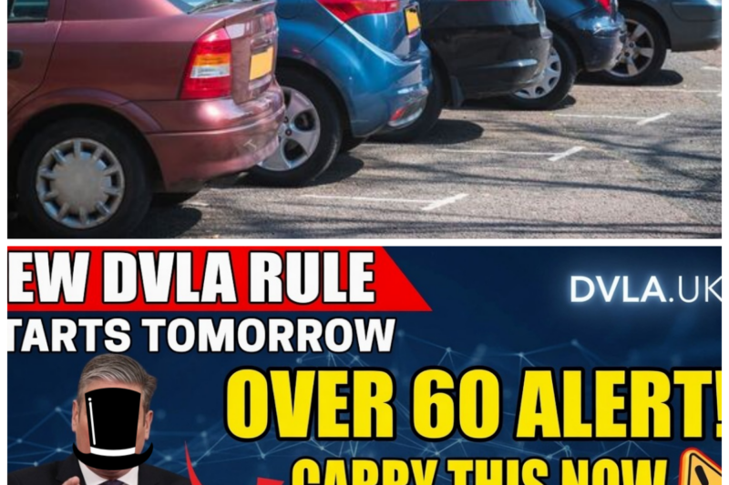 “Immediate DVLA Warning: Over 60s Must Act NOW as New Driving Rule Goes Live TOMORROW!” “The clock is ticking for over-60s as the DVLA issues an immediate warning about a groundbreaking new driving rule that comes into effect TOMORROW, with one senior sarcastically stating, ‘I guess my golden years just got a little more complicated!’ As the pressure mounts, many seniors are left scrambling to comply with this unexpected requirement, fearing the loss of their driving freedom. What crucial action must they take to avoid penalties, and how will this rule impact their everyday lives? Prepare for a shocking exploration of the changes that could leave many feeling vulnerable!”