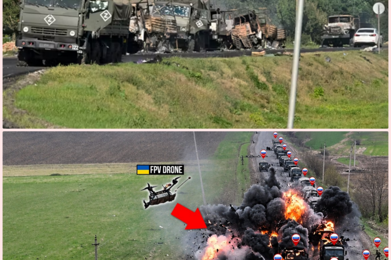 Massive Russian Military Logistics Convoy Try to Enter Ukraine – 2 Minutes Later, GONE!